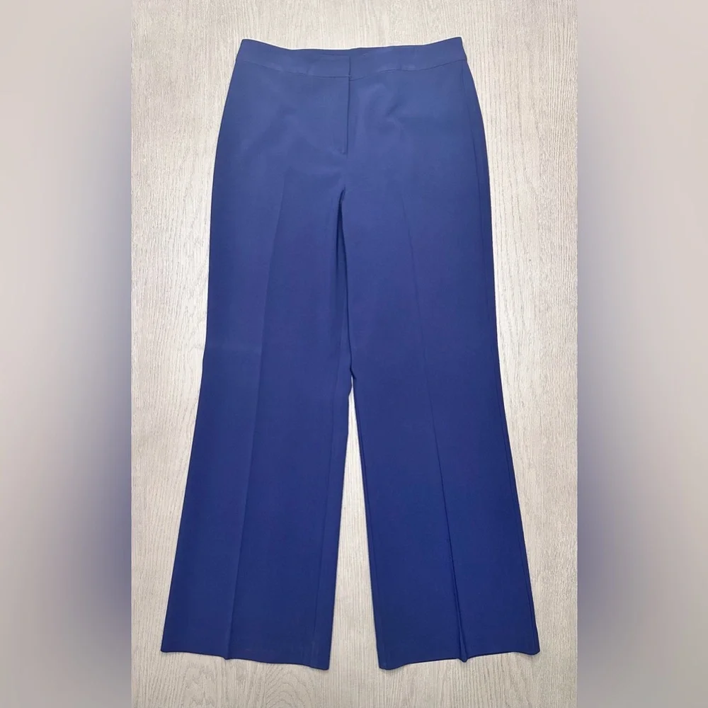 St. John Navy Crepe Wide-Leg Trousers | Made in USA | Size 10 - Picture 2 of 6
